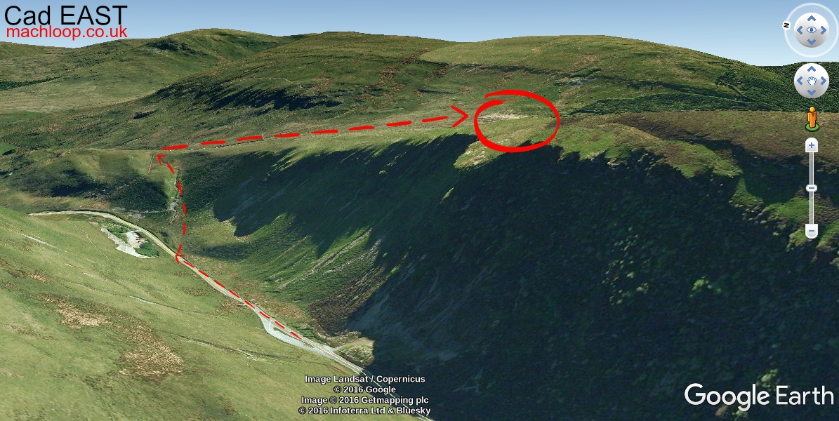 Topside Mach Loop view from Cad East with Snowdonia mountains in the background